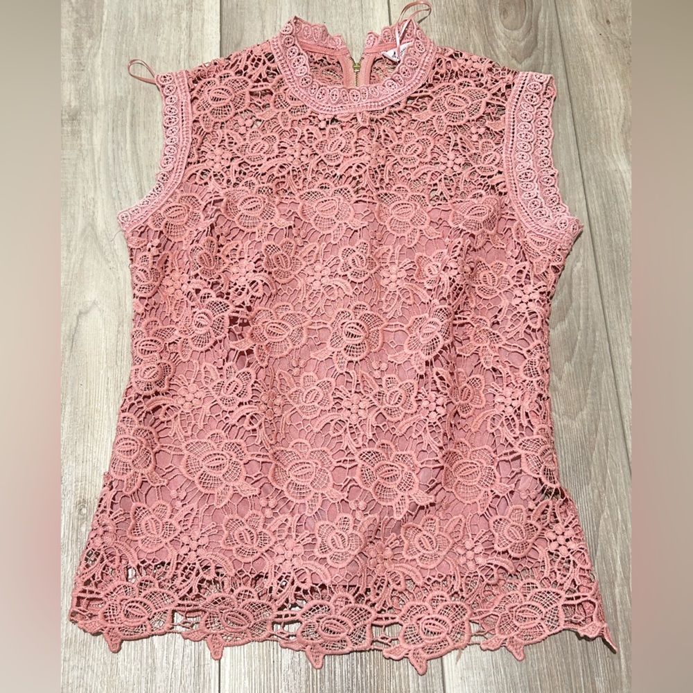 Nanette Lepore Pink Lace Blouse